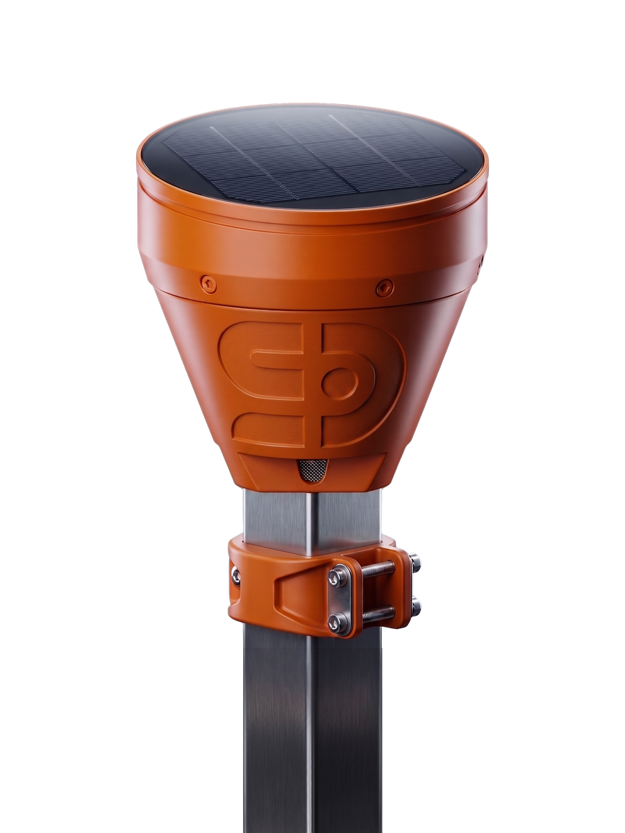 A solar-powered water level sensor unit